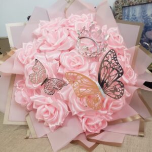 Ramo de 15 rosas con corona